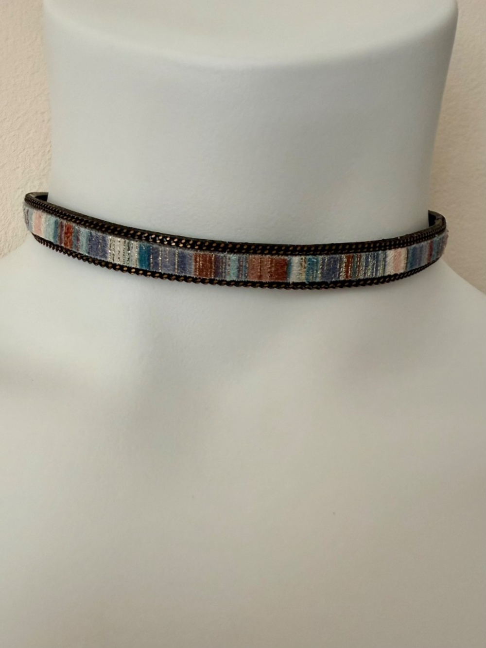 Sweet Romance Ocean Blue Suede Choker Necklace